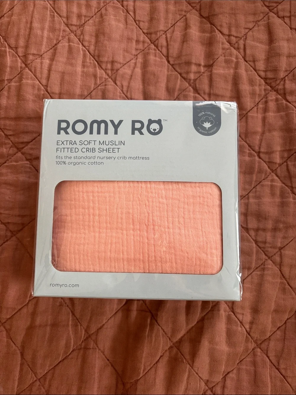 Romy Extra Soft Muslin Fitted Crib Sheet - Coral